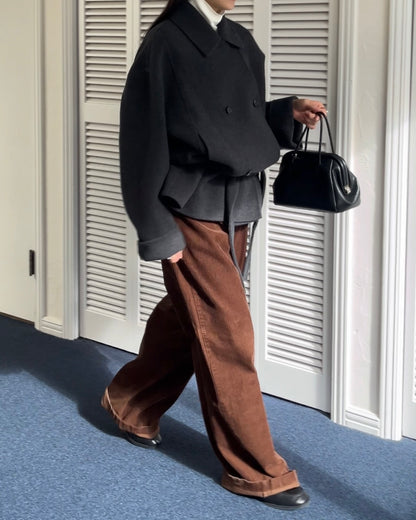 [11/27new] Drape Wool P-Coat gray 12月下旬～1月初旬入荷