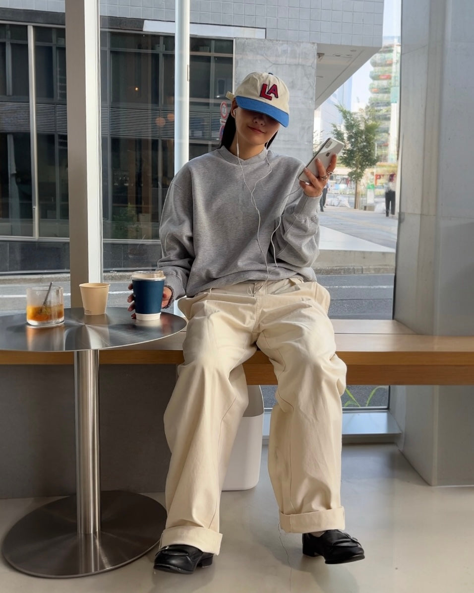 [9/18new]baseball neck sweat gray