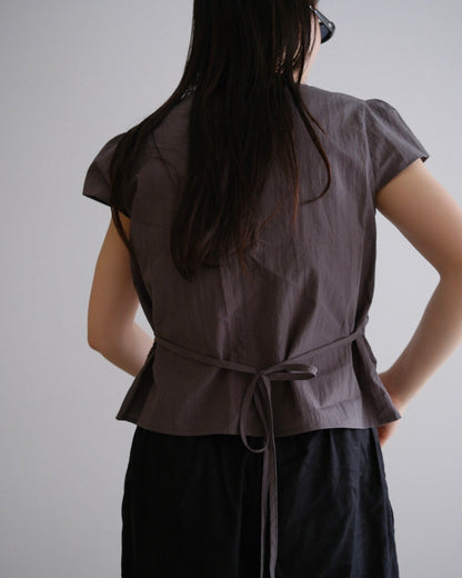 [9/17new]Gather Front Blouse gray