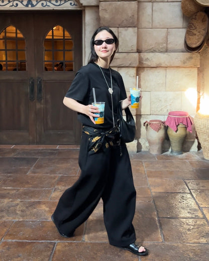 [5/21new]Curved Wide Sweat Pants black 6月上旬〜中旬入荷