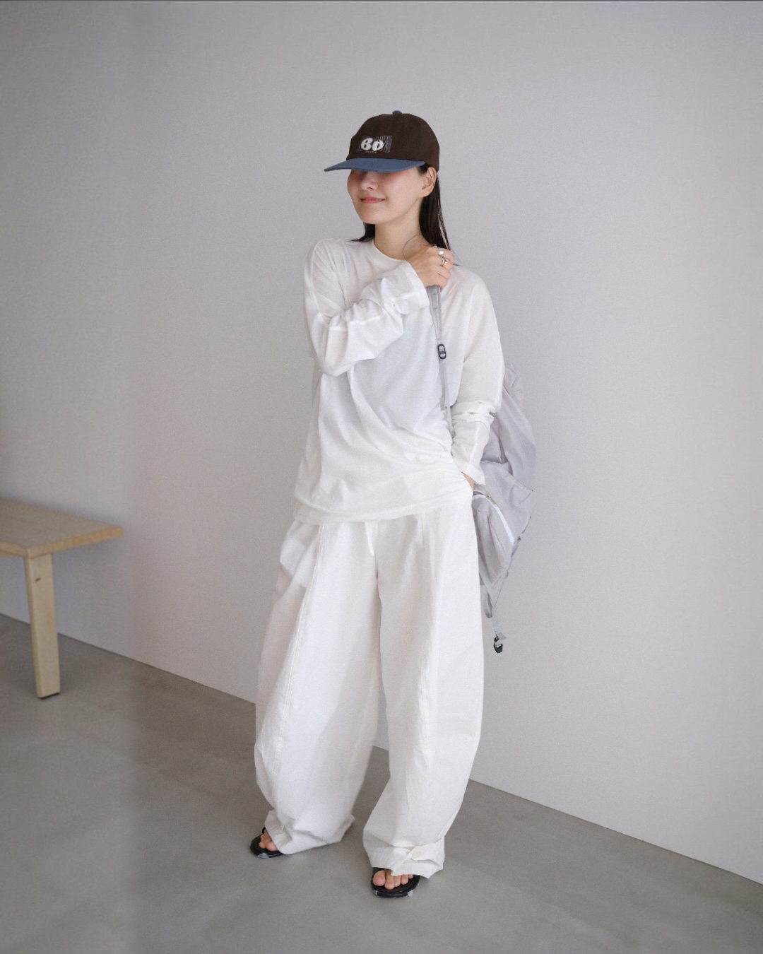 [7/9new]front volume balloon pants  white
