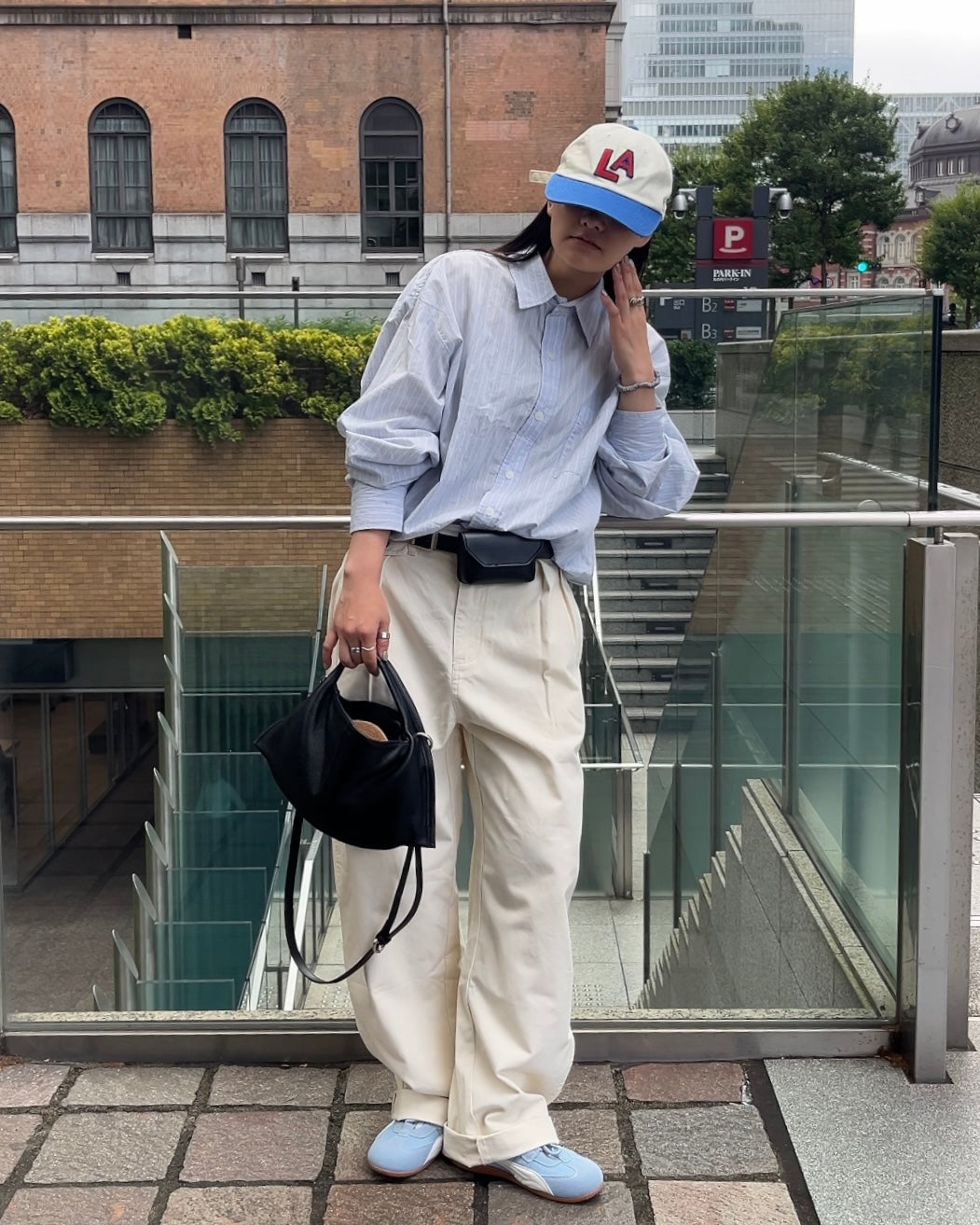 Curve Leather 2way handle bag