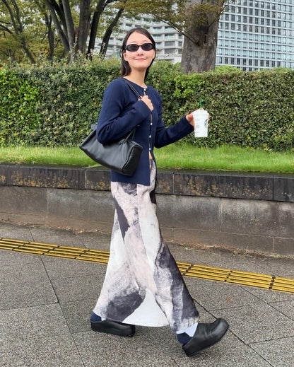 [9/24new] ink wash skirt BK 10月初旬〜中旬入荷