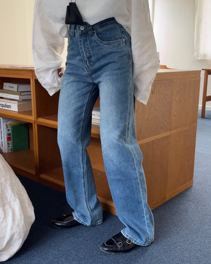 [4/23new]Cotton Blend Straight Denim