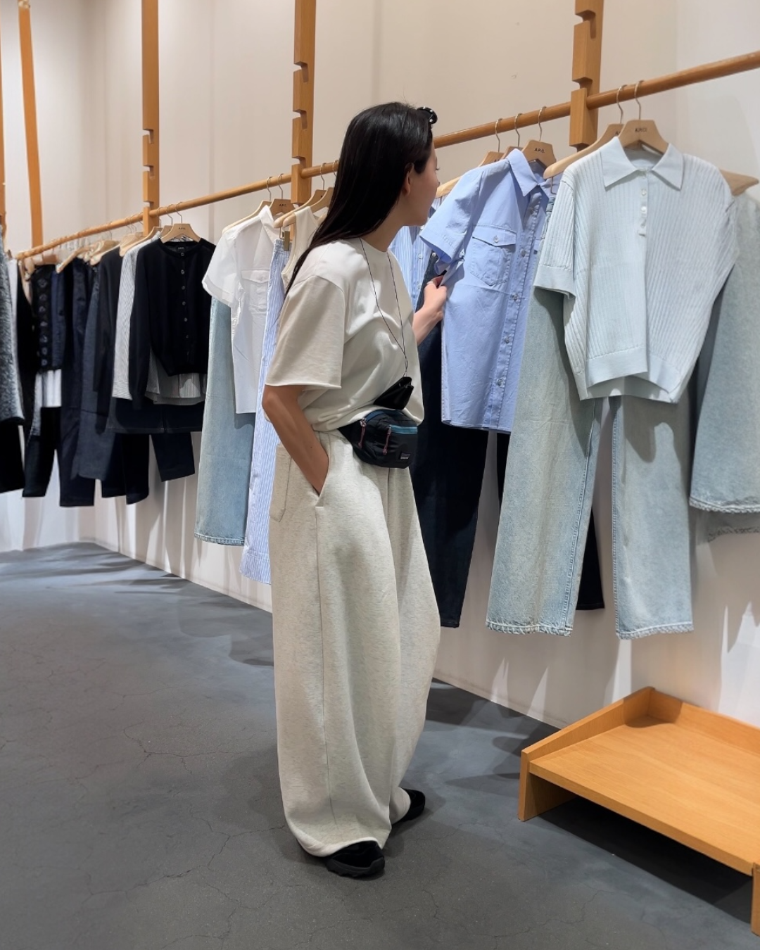 [5/21new]Curved Wide Sweat Pants oatmeal 6月上旬〜下旬入荷