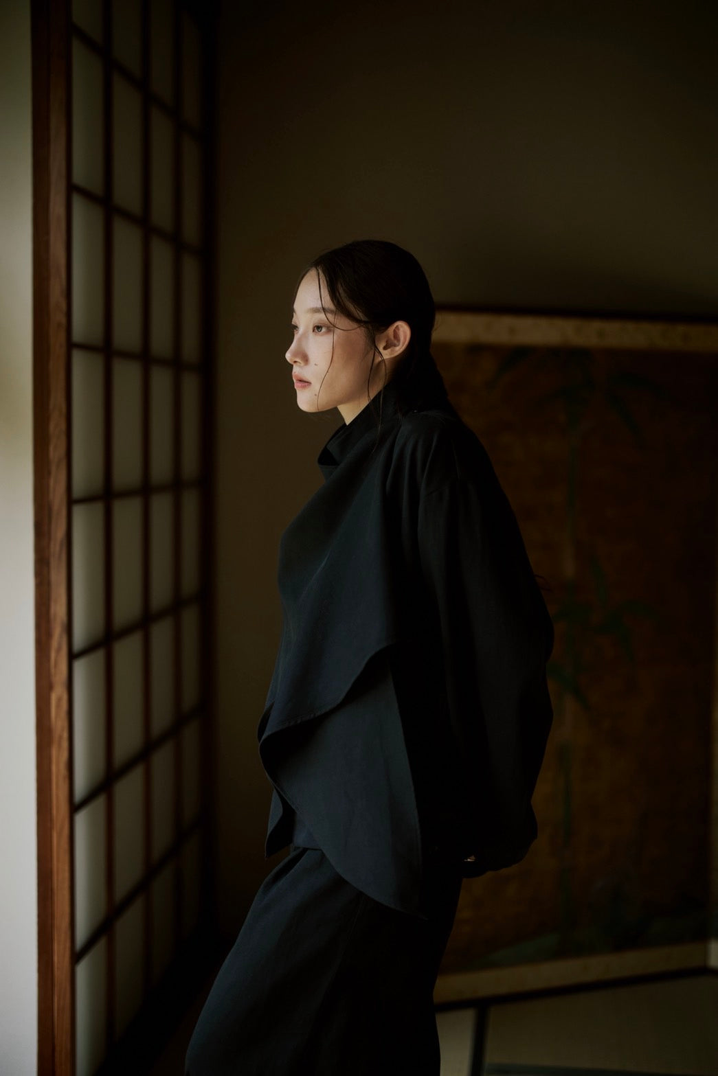 button drape jacket