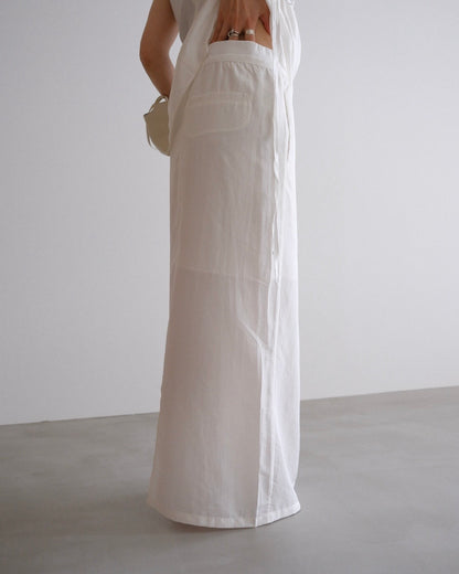 [8/27new]straight silk skirt white