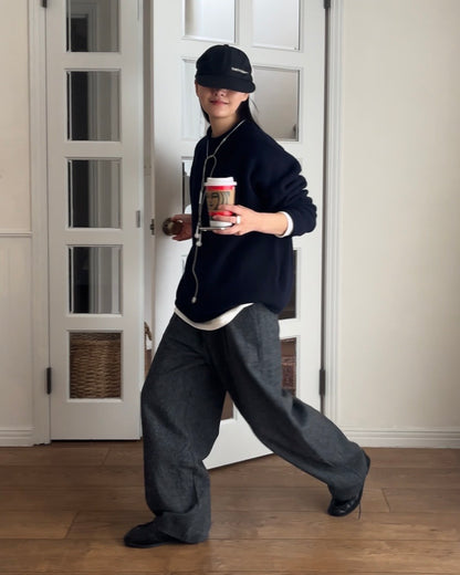 Half-Wool tweed Pants