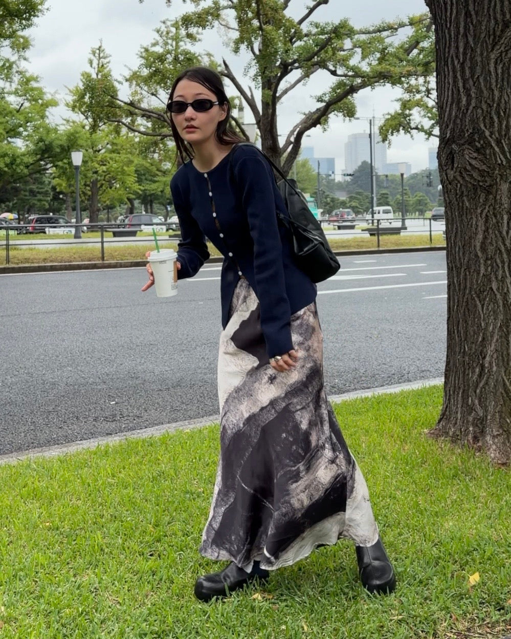 [9/24new] ink wash skirt BK 10月初旬〜中旬入荷