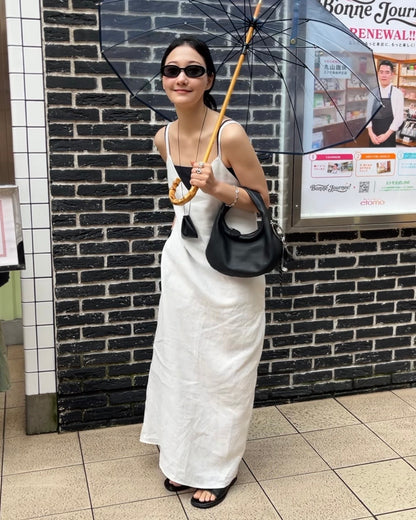 [7/2new]linen loop onepiece white