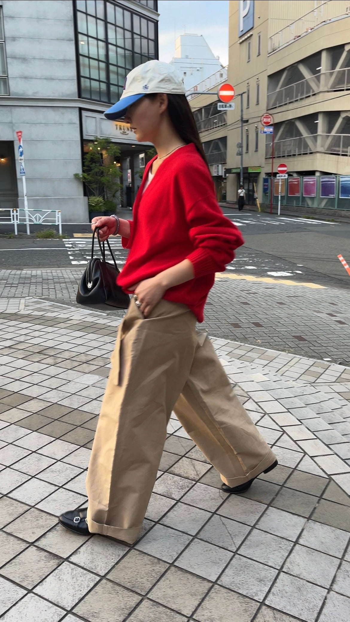 Belt Detail Wide Pants  beige