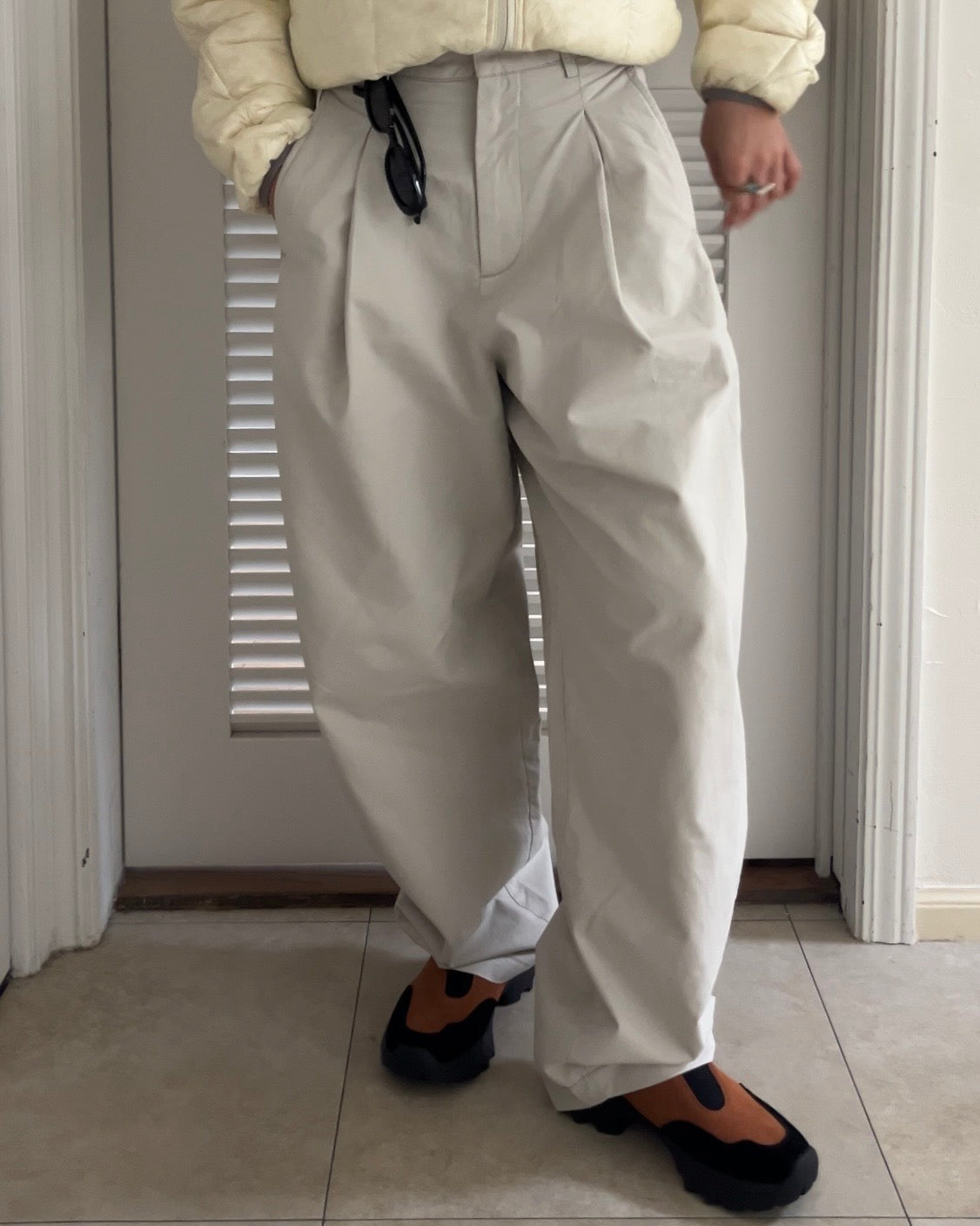 [12/18 new] Warmth Wide Cotton Pants Ivory