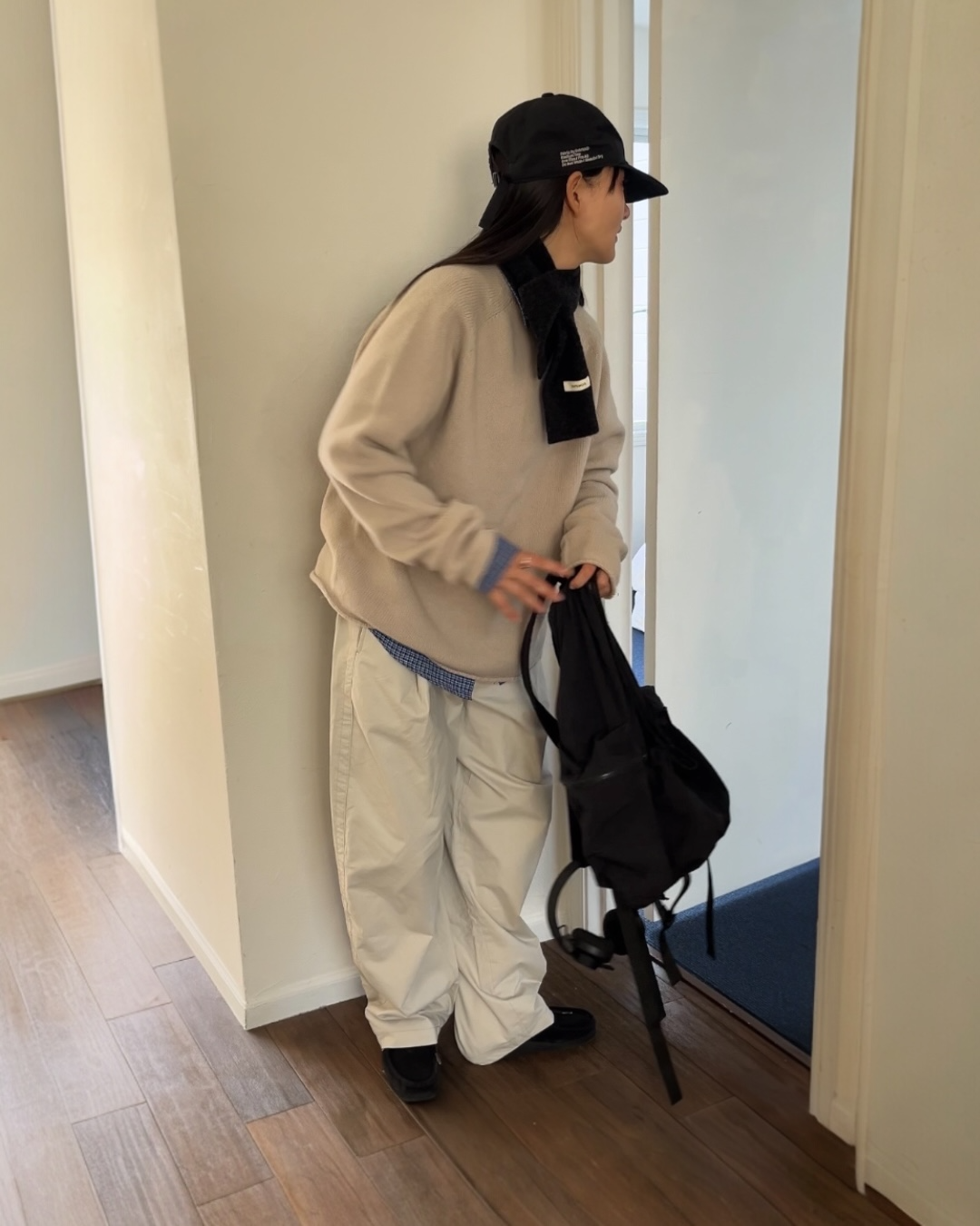 Pure Wool Soft High-Neck Knit Ivory