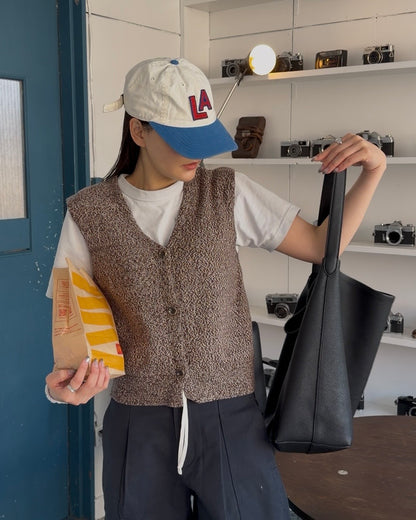 ［3/19new］Cotton Easy Layer Vest brown