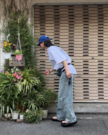 [予約]Gingham Check Short-Sleeve Shirt white 8月中旬～下旬入荷