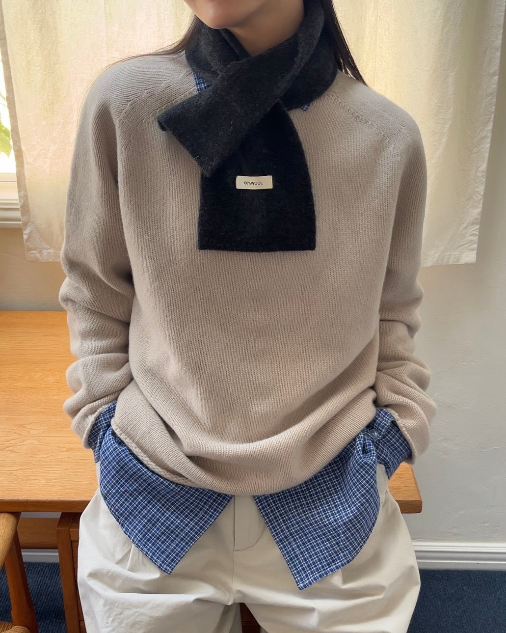 Wool Neck Wrap Gray