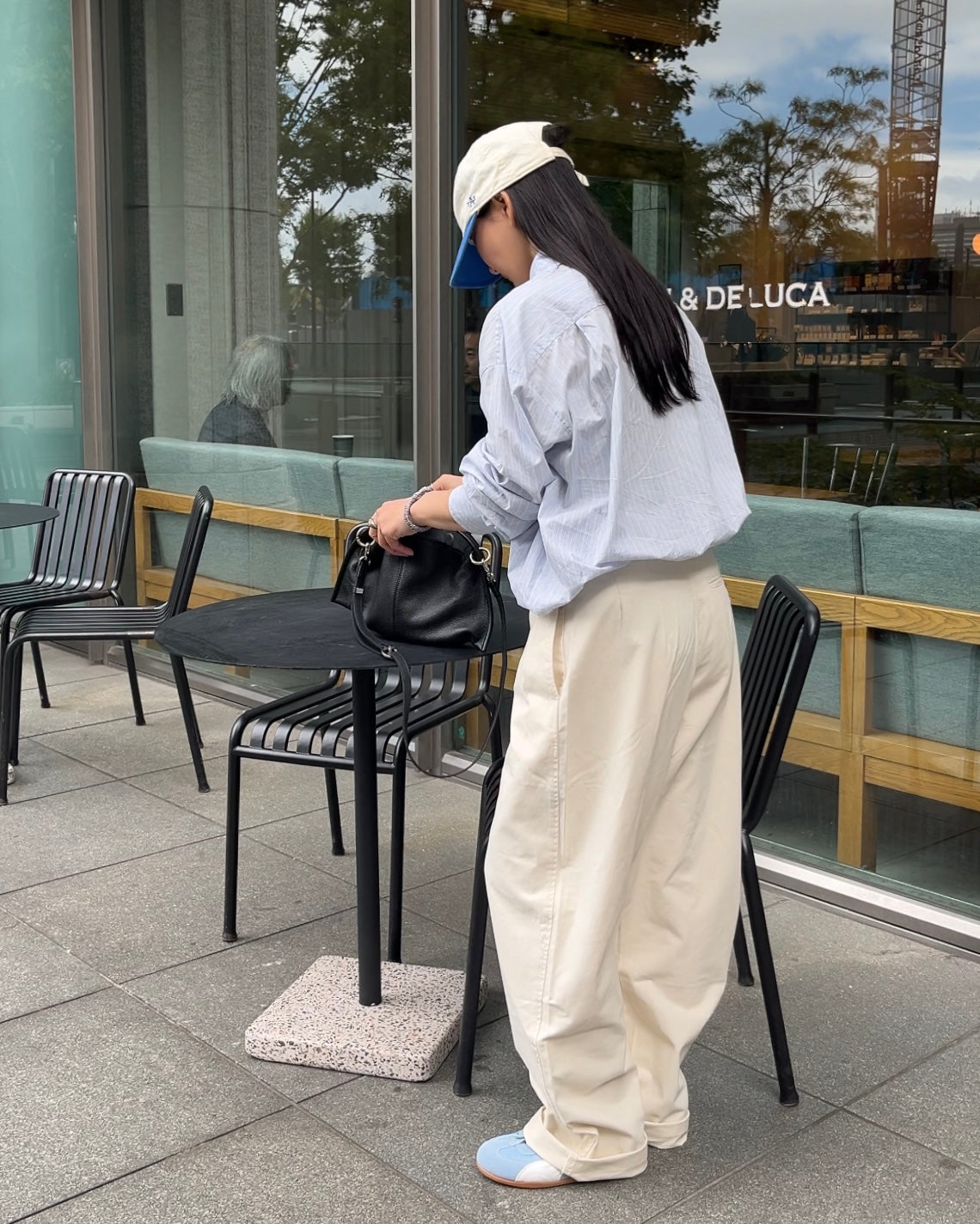 Curve Leather 2way handle bag