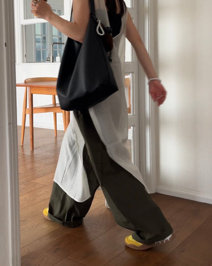 [6/11new]Cotton wide cago pants