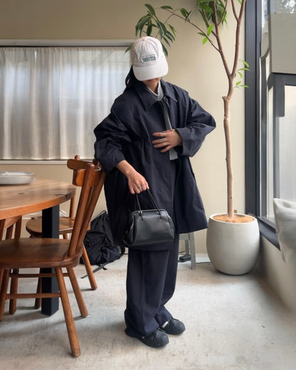 Cotton Nylon Over Collar Jacket navy