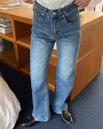 [4/23new]Cotton Blend Straight Denim