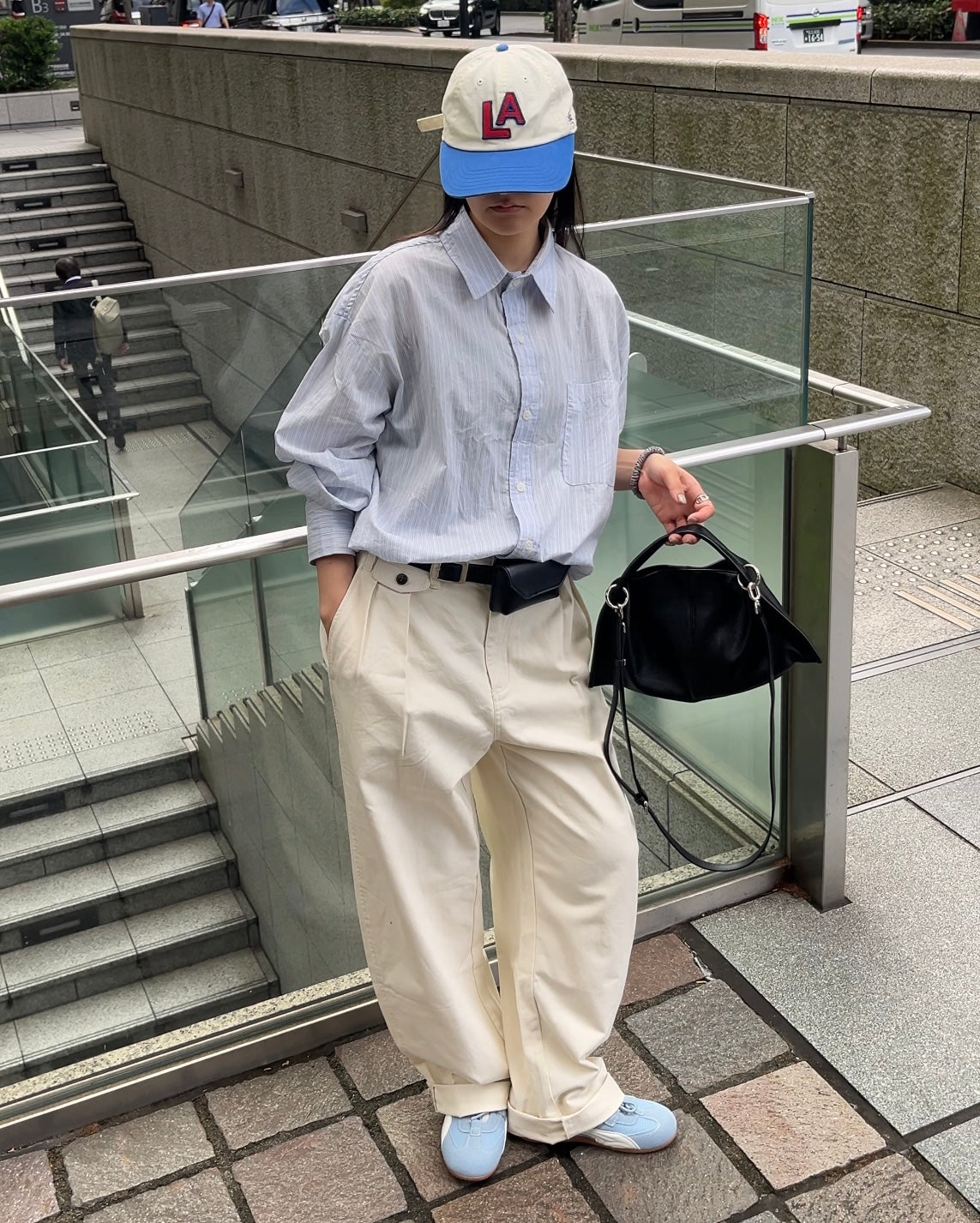 Curve Leather 2way handle bag