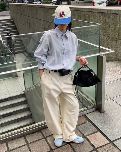 Curve Leather 2way handle bag