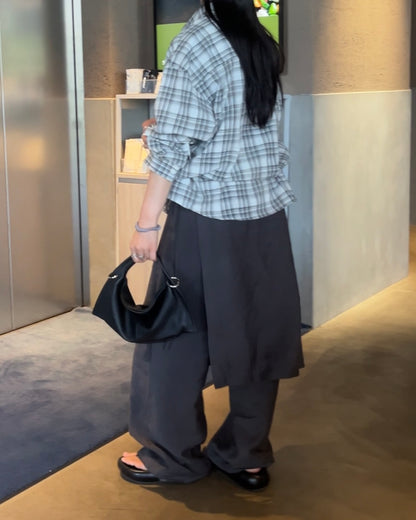 Sheer Check Airy Shirt gray