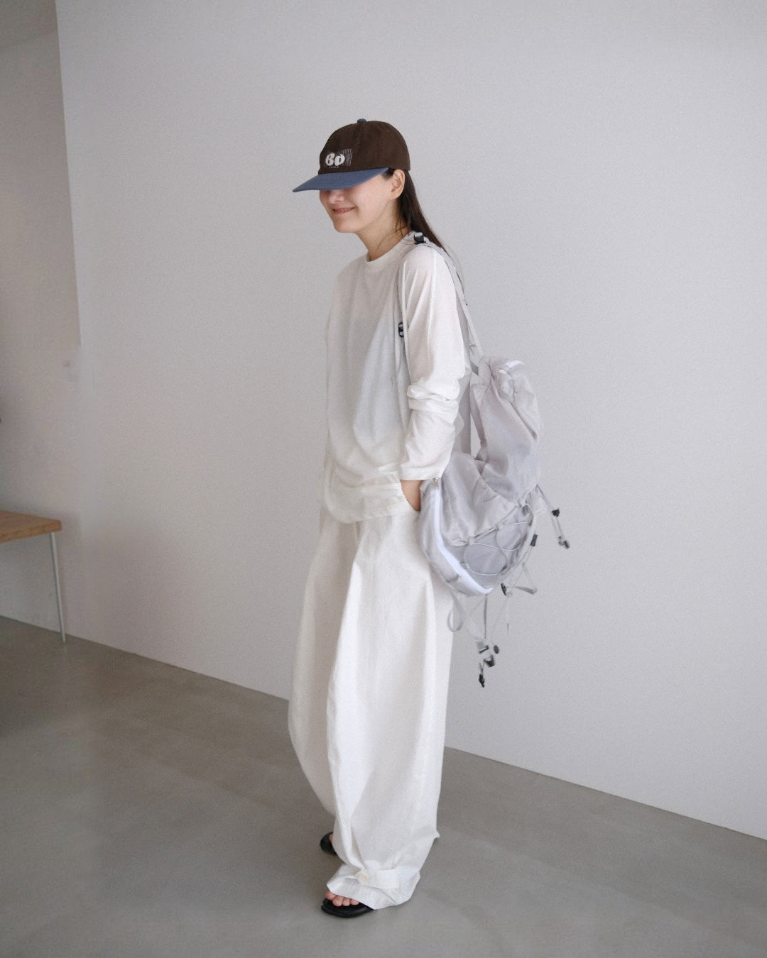 [7/9new]front volume balloon pants  white