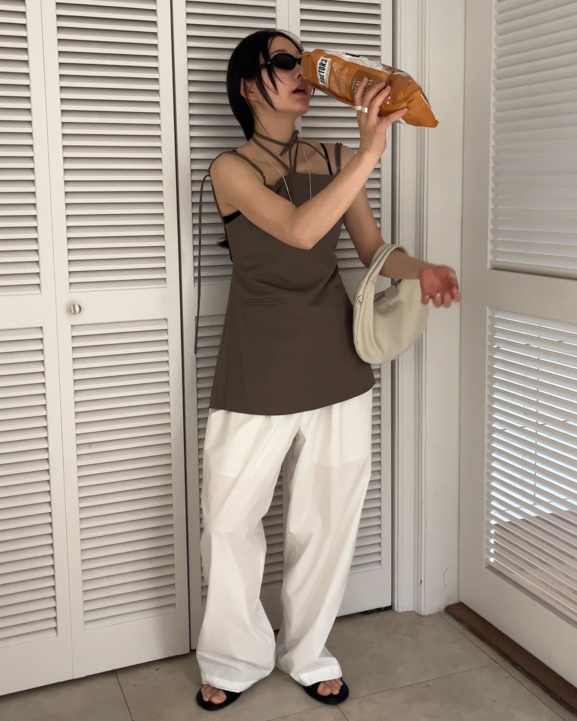 [5/21new]Round Curve Leather Bag white 6月上旬〜下旬入荷