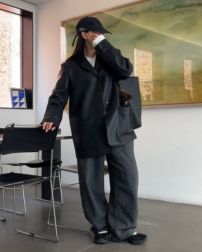 [2/12new]Soft Leather Mary Jane Shoes