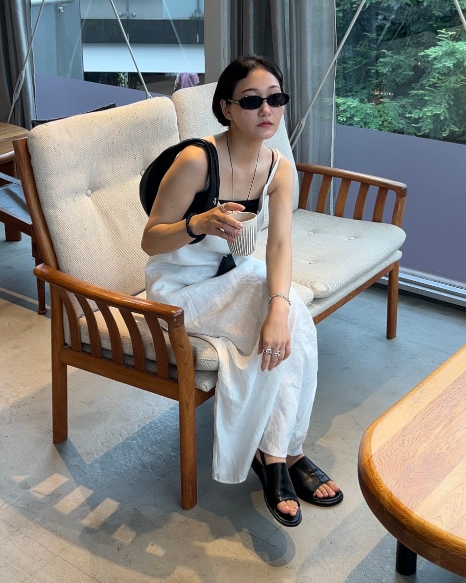 [7/2new]linen loop onepiece white