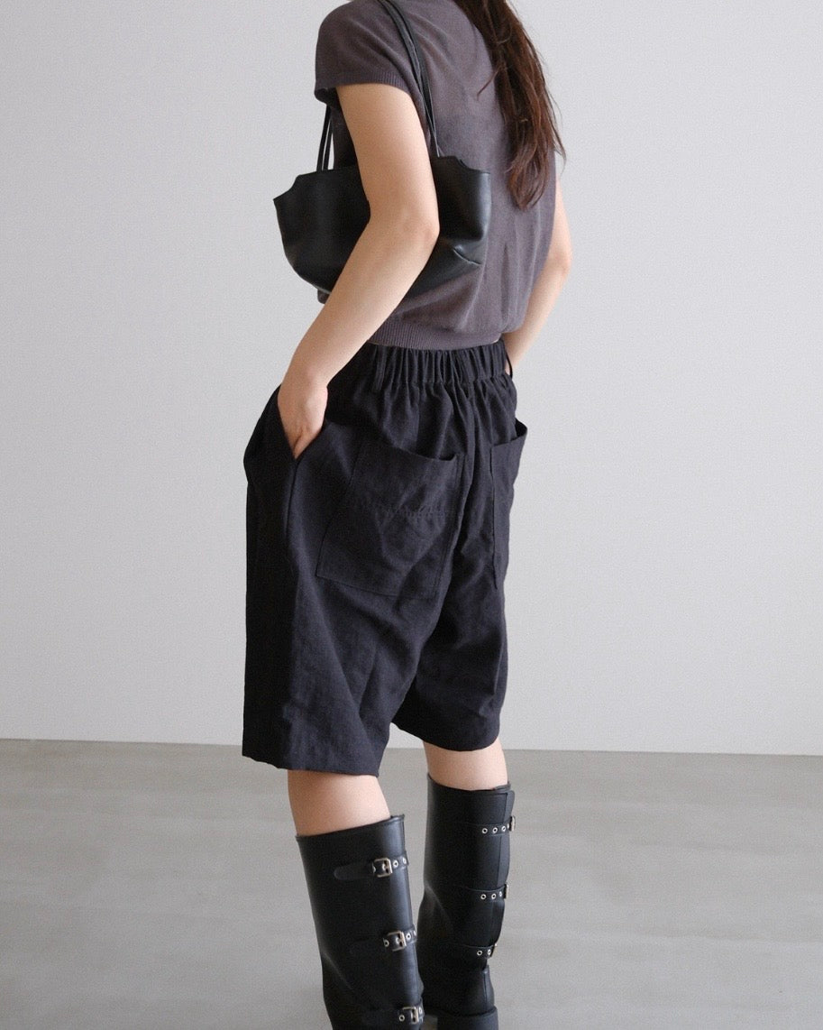 [9/10new]linen Summer Knit Polo gray