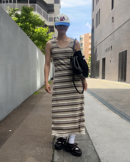 [7/31new]Border Fringe Onepiece