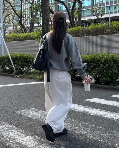 2way croissant shoulder bag black