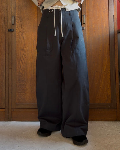 ［3/19new］Cotton Tencel Wide Slacks navy