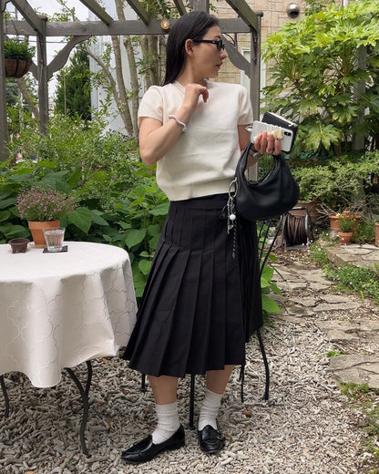 [6/11new]Cotton Pleated Wrap Skirt