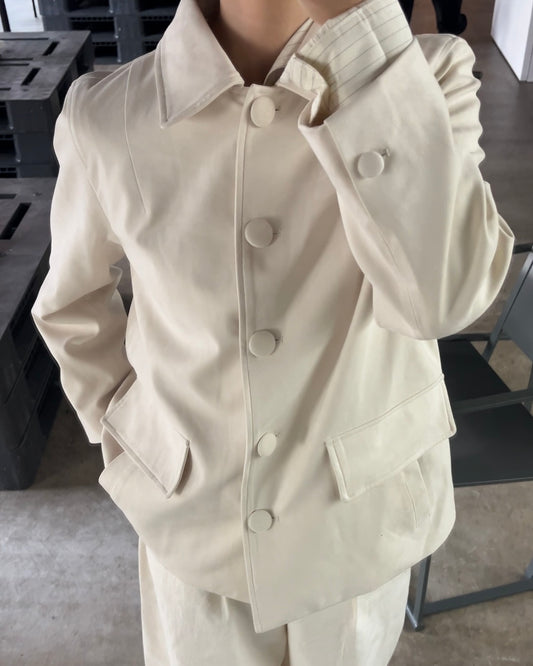 [11/20new]Minimal Suede Jacket white