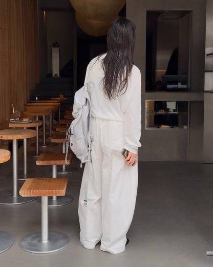 [7/9new]front volume balloon pants  white