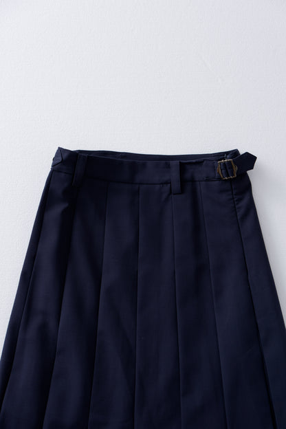 [10/22new] side belt pleats skirt NV