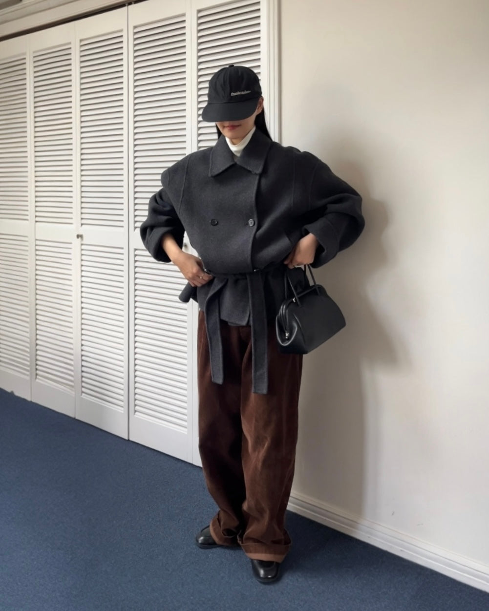 [11/27new] Drape Wool P-Coat gray 12月下旬～1月初旬入荷