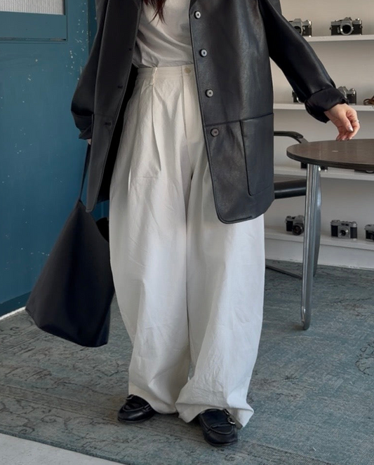 [2/12new] Cotton Wide Balance Pants