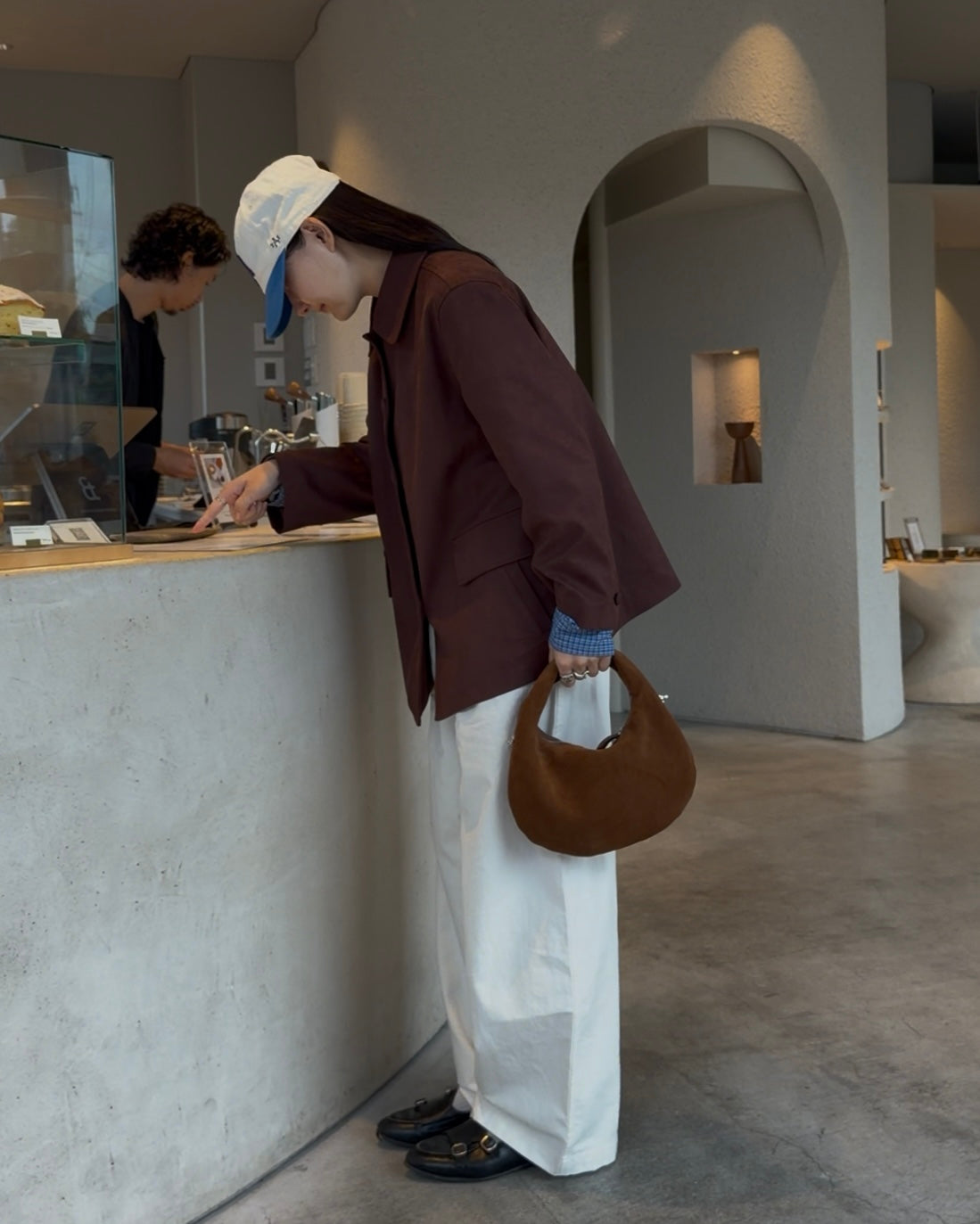 [11/20new]Buckle Straight Cotton Pants  white