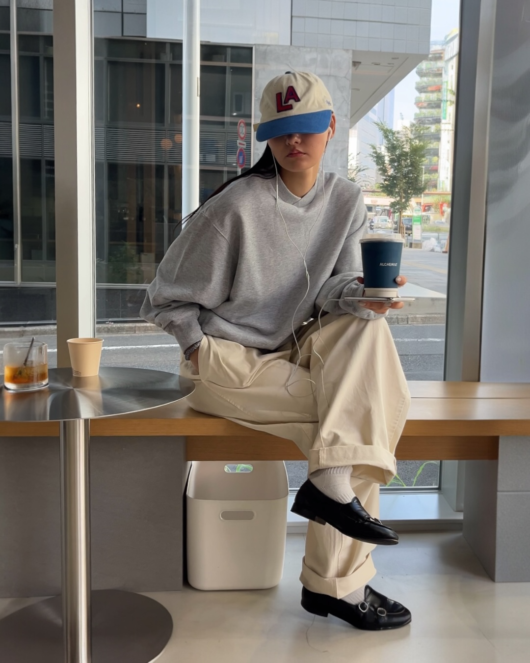 [9/18new]baseball neck sweat gray