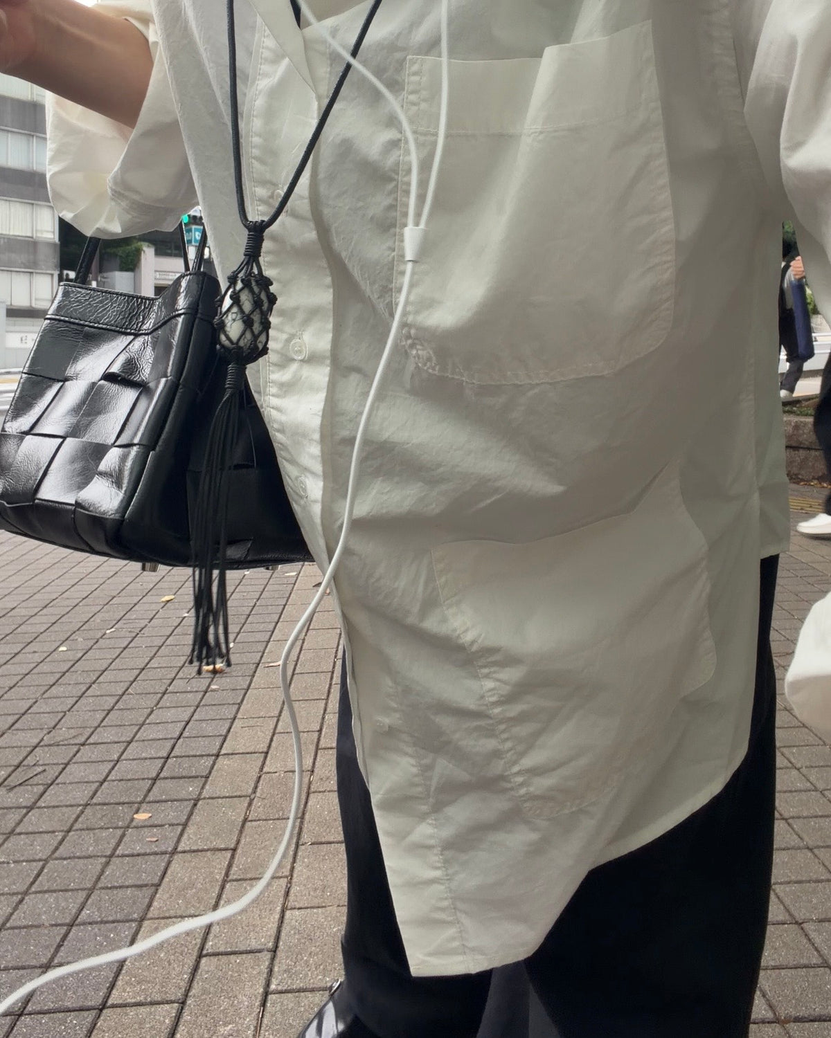 [9/17new] grid leather bag 10月中旬～下旬入荷