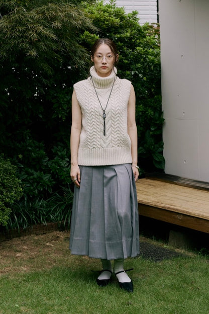[10/22new]side belt pleats skirt GR