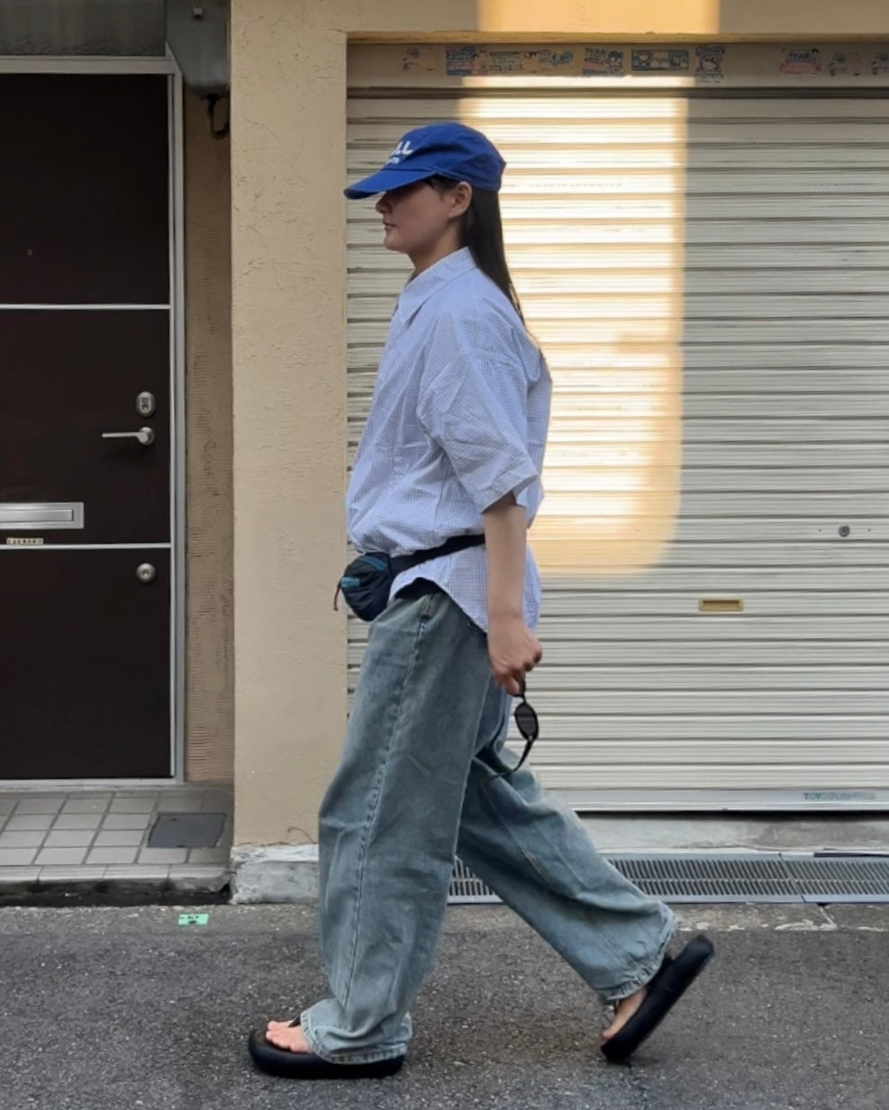 [予約]Gingham Check Short-Sleeve Shirt white 8月中旬～下旬入荷