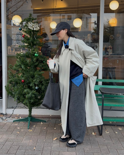 [12/4new]Cotton Canvas Coat ivory