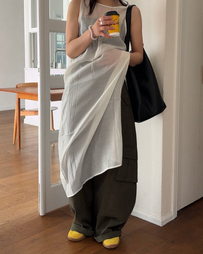 [6/11new]Cotton wide cago pants