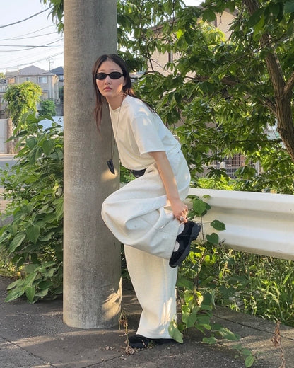 [5/21new]Curved Wide Sweat Pants oatmeal 6月上旬〜下旬入荷