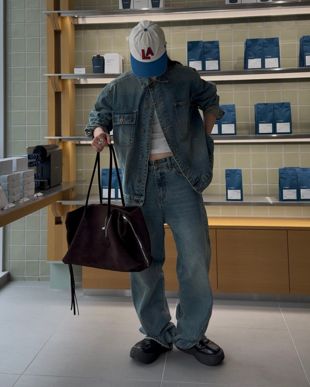 ［12/7restock］Suede Boston square bag L